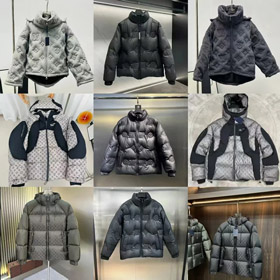 LOUIS VUITTON LV FW21 patchwork warm fluffy hooded down jacket winter 4334